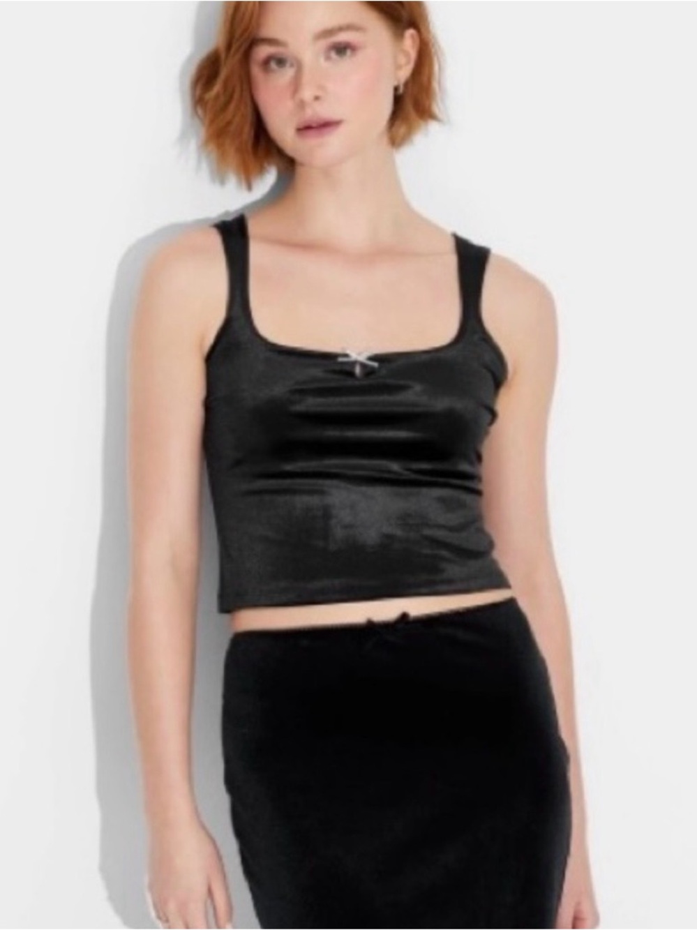 Women's Velour Tank Top - Wild Fable Black 
Size Small NWT